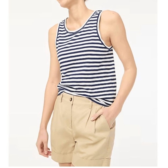 NWOT J. Crew navy and white girlfriend tank - Picture 1 of 3